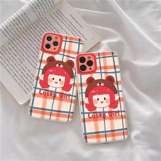 Ốp Lưng iphone 11 ốp iphone kẻ caro Lucky Girl vuông cạnh 6s/6plus/7/8plus/x/xs/xsmax/11/11promax/12/12promax/13/pro/max