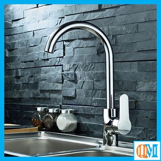 Bộ vòi rửa chén , rửa bát nóng lạnh bằng Inox 304 bóng cao cấp có thể xoáy 360 độ cho 2 chậu rửa