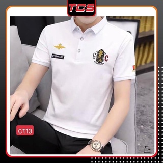 Áo thun nam ,áo phông Polo có cổ màu trắng ngắn tay chất cotton trẻ trung phong cách TCS ct13