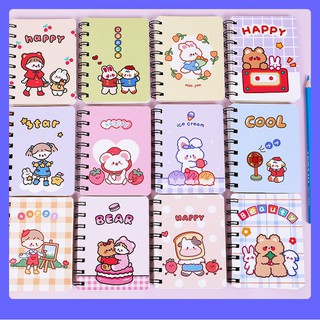 Sổ tay mini hình gấu thỏ mập dễ thương - Vở lò xo cầm tay ghi chép siêu tiện lợi - Sỉ lẻ văn phòng phẩm giá rẻ