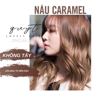 Thuốc Nhuộm Tóc Tại Nhà Nâu Caramel nhuộm từ nền nâu- Không Tẩy- TẶNG OXY