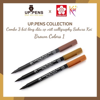 Combo 3 bút lông đầu cọ viết calligraphy Sakura Koi Coloring Brush Pen – Brown Colors 1