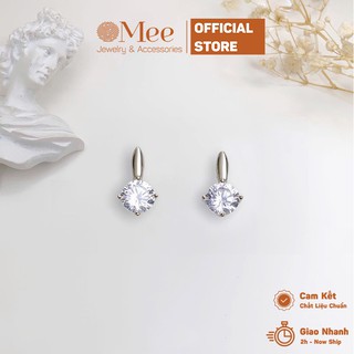 Khuyên tai nụ Bạc 925 MEE bông tai đá cz tặng kèm chốt bac nguyên chất - E6632