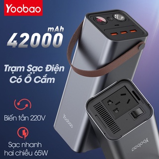 Trạm Sạc Điện Yoobao EN1 42000MAh, Sạc Nhanh Hai Chiều PD65W, Biến Tần Công Suất Lớn 220v, Có Đèn LED