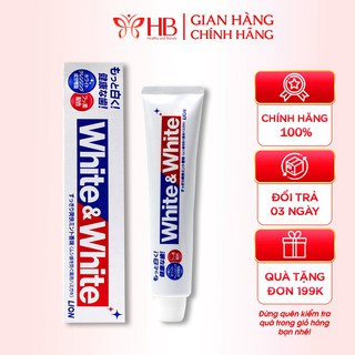 Kem đánh răng White &amp; White Lion làm trắng răng , hơi thở thơm mát 150g Nhật Bản