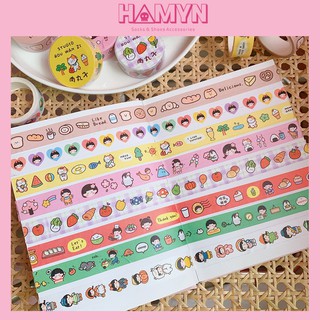 Băng Dính Washi Tape Chủ Đề Cô Gái Nhỏ Nấu Ăn Trang Trí Học Tập Sổ Planner Bullet Journal A10 - HAMYN