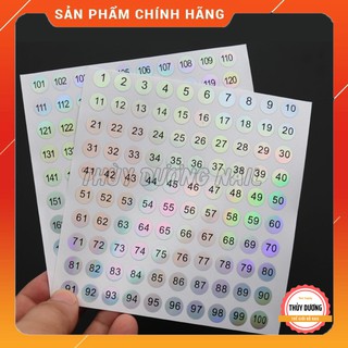 Tem số laser 7 màu dán chai sơn