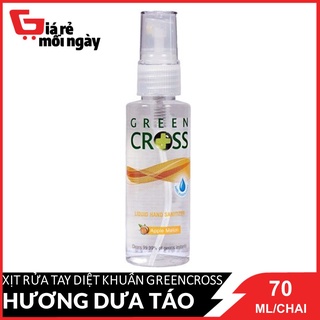Xịt rửa tay diệt khuẩn GreenCross Hương Dưa Táo (Cam) 70ml