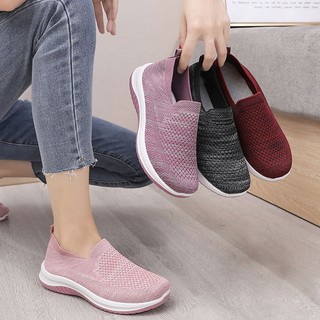 Giày chạy bộ nữ chất liệu vải mềm co giãn thoáng khí, đế cao su mềm êm size nữ 35-40