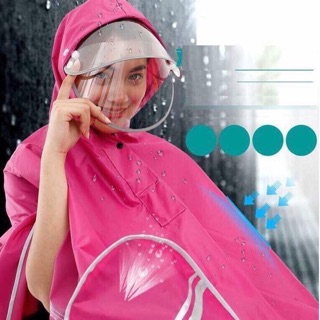 Áo mưa che mặt 1 đầu có phản quang