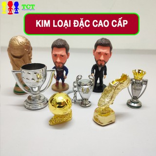 [ LOẠI CAO CẤP ]Móc chìa khóa kim loại đặc cup mini trang trí tượng cầu thủ
