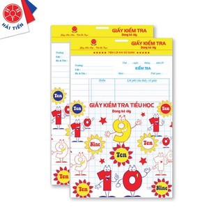 HẢI TIẾN Giấy kiểm tra tiểu học cao cấp Hải Tiến (15 tờ đúp/túi) Lốc 3 túi