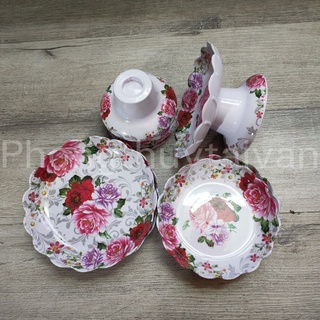 Dĩa trái cây mica Hoa Mẫu đơn15cm, 17cm