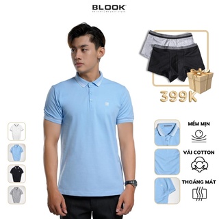 Áo polo nam slimfit BLOOK vải cotton 5 màu in logo BS mã 42613 (HÌNH THẬT)