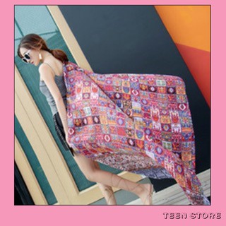 Khăn choàng boho đi biển - Khăn choàng thổ cẩm chất viscose chuẩn chất đẹp BH05