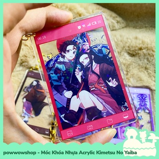 [Sẵn VN - Hỏa Tốc] Móc Khóa Nhựa Acrylic Trong Suốt 2 Mặt Nhân Vật Anime Manga Kimetsu No Yaiba Wallpaper
