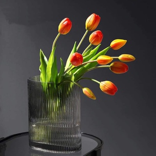 Hoa giả tulip Châu Âu cao cấp 5 nhánh kèm nụ tuyệt đẹp giống thật trang trí nhà cửa
