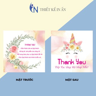 THẺ CẢM ƠN  TRI ÂN KHÁCH HÀNG -  nâng cao thương hiệu sản phẩm - Giấy bìa cứng kích thước 5,4x5.4cm 100 cái - MẪU 17