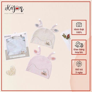 Mũ Nón Sơ Sinh Cotton Họa Tiết Sừng Hươu