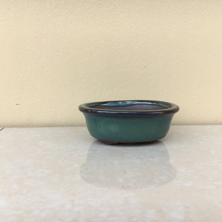 Chậu bonsai ovan mini men hỏa biến gốm Bát tràng 1 size BM-08