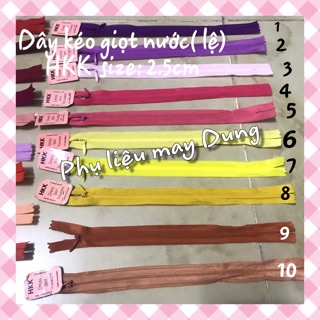 [ BANG MAU1 Dây kéo giọt lệ ( nước) HKK dài 2.5cm