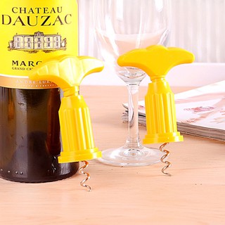 Dụng cụ khui nút chai rượu vang cán nhựa - Khóa xoay đóng mở rượu tây kim loại xoắn youngcityshop 30.000