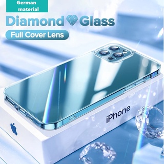 Ốp lưng kính cường lực silicone trong suốt chống sốc thích hợp cho IPHONE 11 12 PRO MAX 13 PRO MAX X XS MAX XR 12 MINI