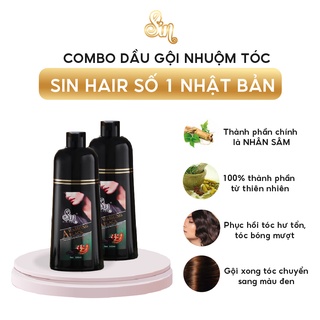 [Chính hãng Nhật Bản] Combo 2 dầu gội Sinhair đen - Phủ bạc từ lần gội đầu tiên, lên màu nhanh, không phai màu