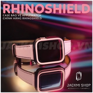 Combo dây da bê swift khóa bướm và ốp viền Rhinoshield cho Apple Watch series 1/2/3/4/5/6/SE size 38/40/42/44mm