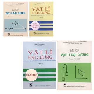 Sách - Combo 4 quyển ,Vật lí đại cương tập 1 tập 2 + Bài tập vật lí đại cương tập 1 tập 2