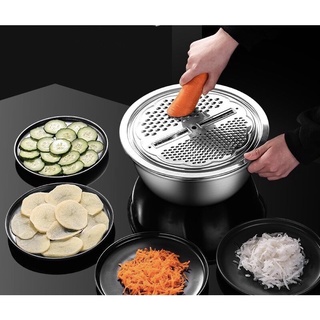 Bộ rổ nạo rau củ 3 món inox tiện lợi kèm rổ và chậu inox cao cấp đa năng,tiện lợi dùng nhà bếp freeship