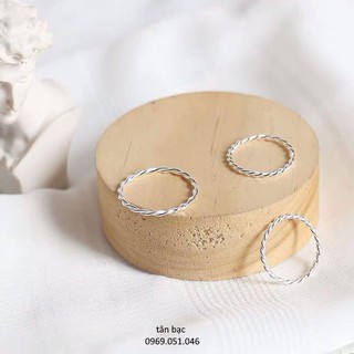 Nhẫn nữ , nhẫn bạc , kiểu dáng xoắn nhiều kích cỡ siêu xinh - bạc đẹp