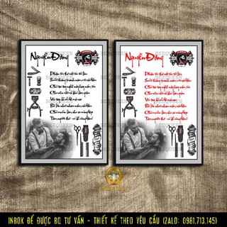 Tranh Thơ "Tâm Người Thợ Tóc" Dành Cho Quán BarBer Shop - Nhận Đổi Tên Theo Yêu Cầu