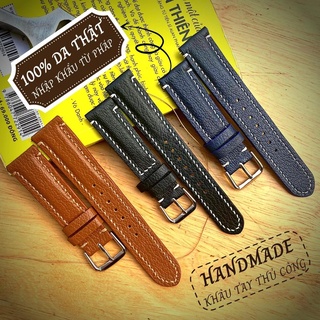 Dây da đồng hồ Vnstrap dây đồng hồ 18mm 20mm 22mm handmade da bò đeo gia xịn cao cấp đẹp giá rẻ nhập khẩu 3 màu A32