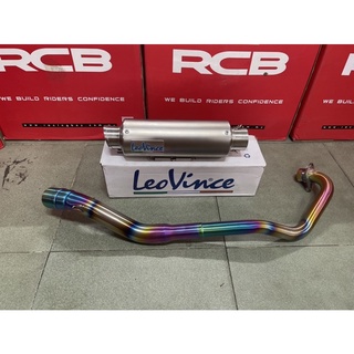 Pô Leovince Bạc + Cổ Pô Ex150 2 Khúc iNox 304 Mạ Titan >>>>