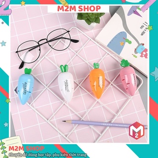 Gọt bút chì hình củ cà rốt cute dễ thương nhiều màu quay bằng tay