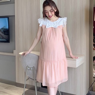 MEDYLA - Váy bầu mùa hè xinh thiết kế 2 lớp tơ lót lụa cho bầu đi chơi du lịch dự tiệc - VS757