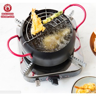 NỒI CHIÊN RÁN SÂU LÒNG 18 CM + TẶNG VỈ GÁC RÁO DẦU