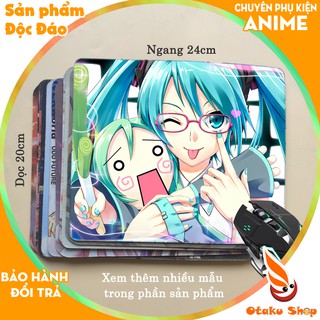 <18 mẫu> Lót chuột máy tính Anime Vocaloid, Hatsune Miku cỡ bàn di chuột lớn 20x24cm chất liệu mouse pad cao su