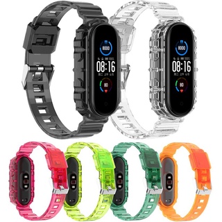 Dây Đeo Thay Thế Chất Liệu Silicon Màu Trơn Cho Xiaomi Mi Band 5 6 7 Mi Band 7 6 5