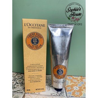 [Mã 252FMCGSALE giảm 8% đơn 500K] Kem dưỡng da chân Loccitane / L’Occitane 15% Shea Butter Dry Skin Foot Cream