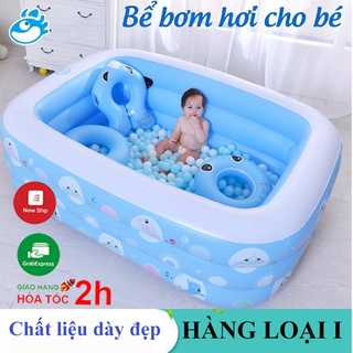 Bể bơi 3 tầng Họa Tiết [HÀNG TỐT] Kích thước 1m8 TẶNG KÈM Bơm Điện