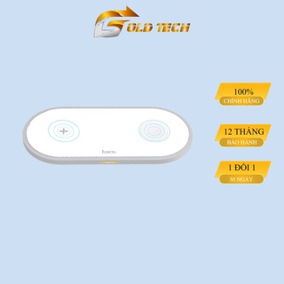 Đế sạc không dây đa năng 2 trong 1 Hoco CW20  Đồng hồ thông minh Smartphone Dock sạc để bàn 2in1 10W sạc nhanh Qi