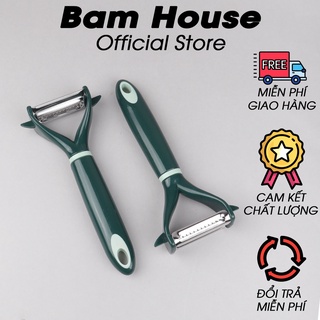 Dao bào 2 lưỡi xanh rêu Bào vỏ Bào sợi Bam House lưỡi thép không gỉ cao cấp BXR04 - Bào vỏ trái cây bào sợi trái cây