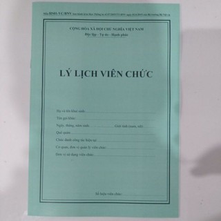 5 Quyển Lý lịch viên chức mẫu HS01-VC/BNV ban hành kèm theo thông tư 07/2019
