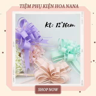 [Size 12*16cm] Nơ Rút Cánh Bướm Voan Trơn, Trang Trí Hộp Quà - Tiệc - Xe Hoa