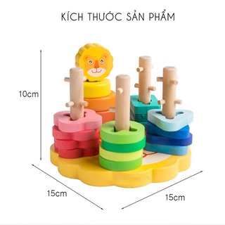 [SỐC ]Bộ đồ chơi thả hình khối cọc zic zắc cho bé học màu sắc và luyện tư duy logic, đồ chơi trí tuệ cho bé 1 2 3 tuổi
