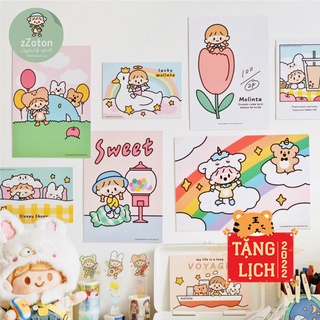 Ảnh trang trí poster dán tường postcard cute decal dễ thương phụ kiện dồ dùng decor trang trí bàn học phòng ngủ cho bé