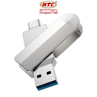 USB 3.0 OTG Hoco UD10 32GB / 64GB cổng TypeC và USB 3.0 - Vỏ kim loại cực đẹp (Bạc) - Hãng phân phối