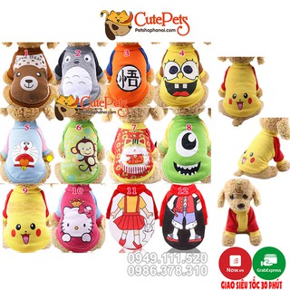 Áo cho mèo, Áo cho chó chất nỉ hình cute - CutePets